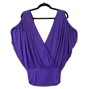 Bebe Cold Shoulder Cross Front Top